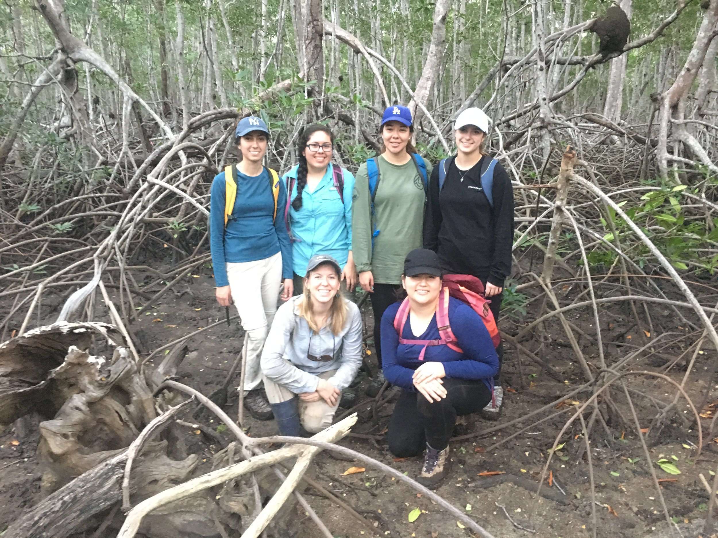 Student group for mangrove monitoring project for CSUCI course in Costa Rica