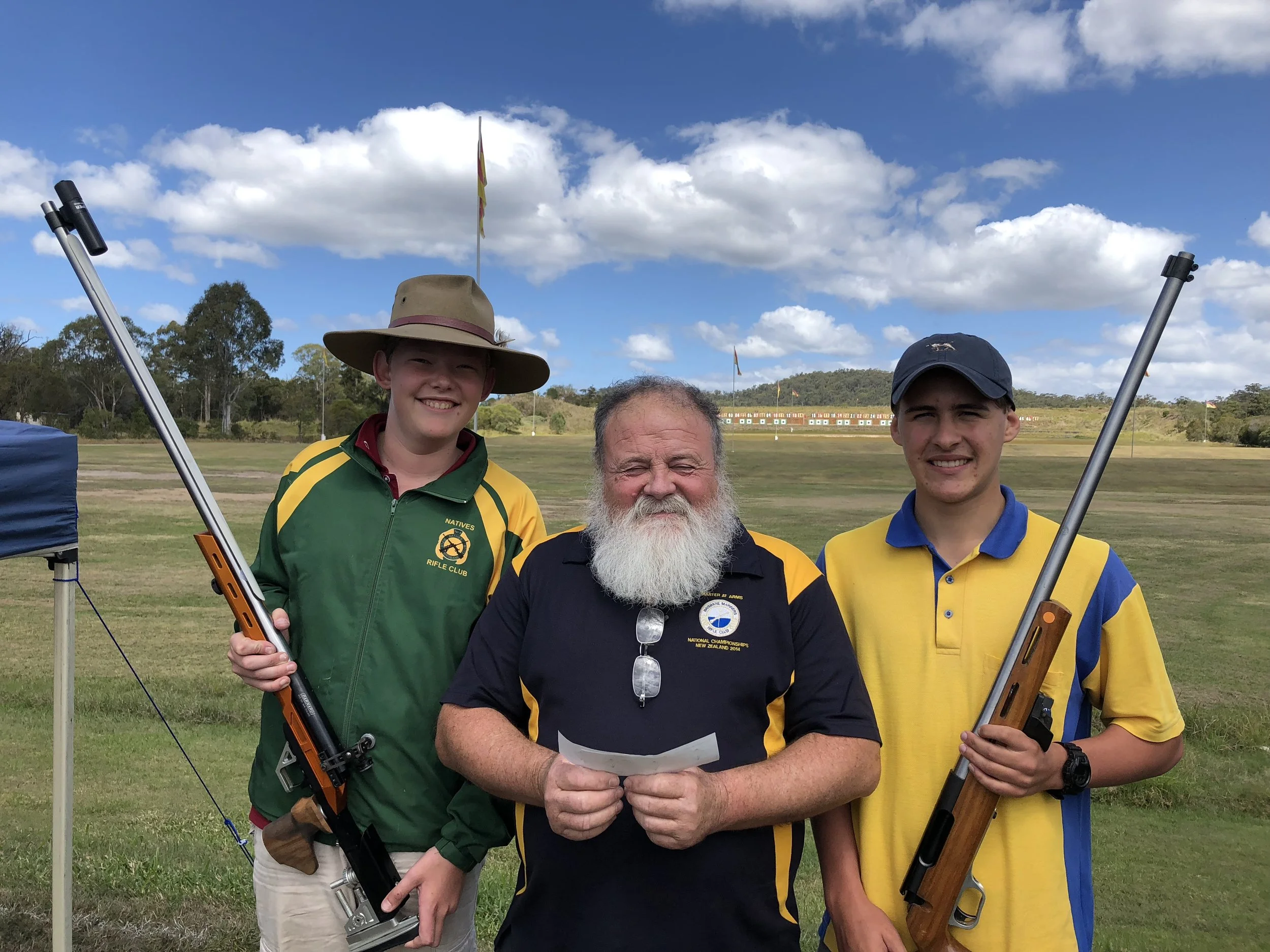 Josh Pratt (L), BMRC Master at Arms Rod Reeves and Sebastian Hopkins (R)