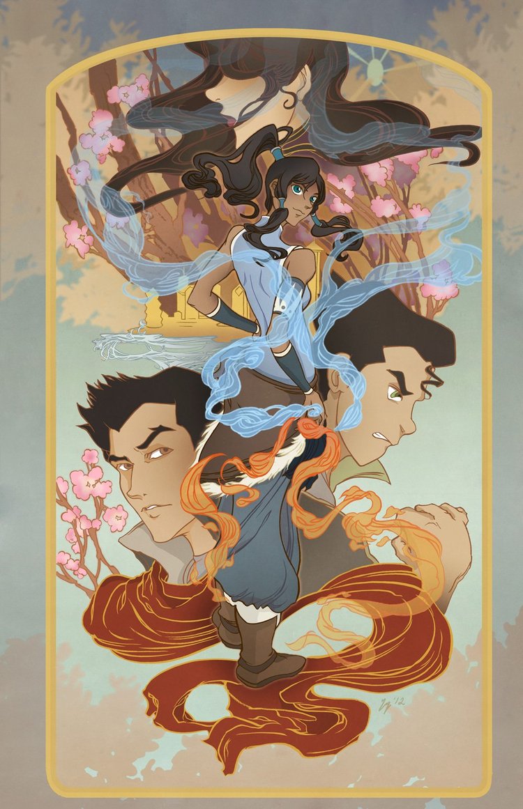 Korra, Bolin, Mako and Asami from the Last Airbender, Legend of Korra —  Yien Yip Illustrates