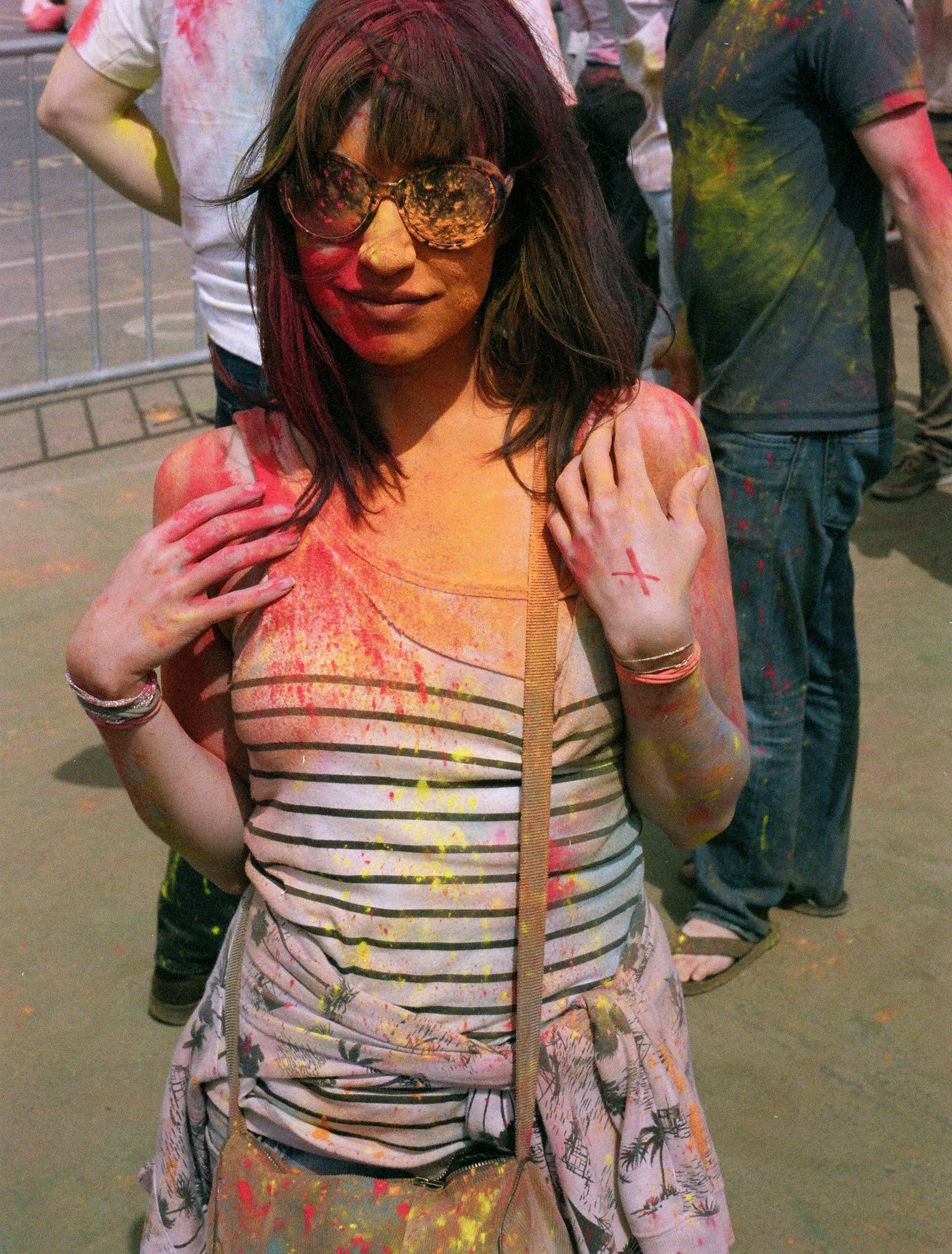 Sarah at the Holi Festival