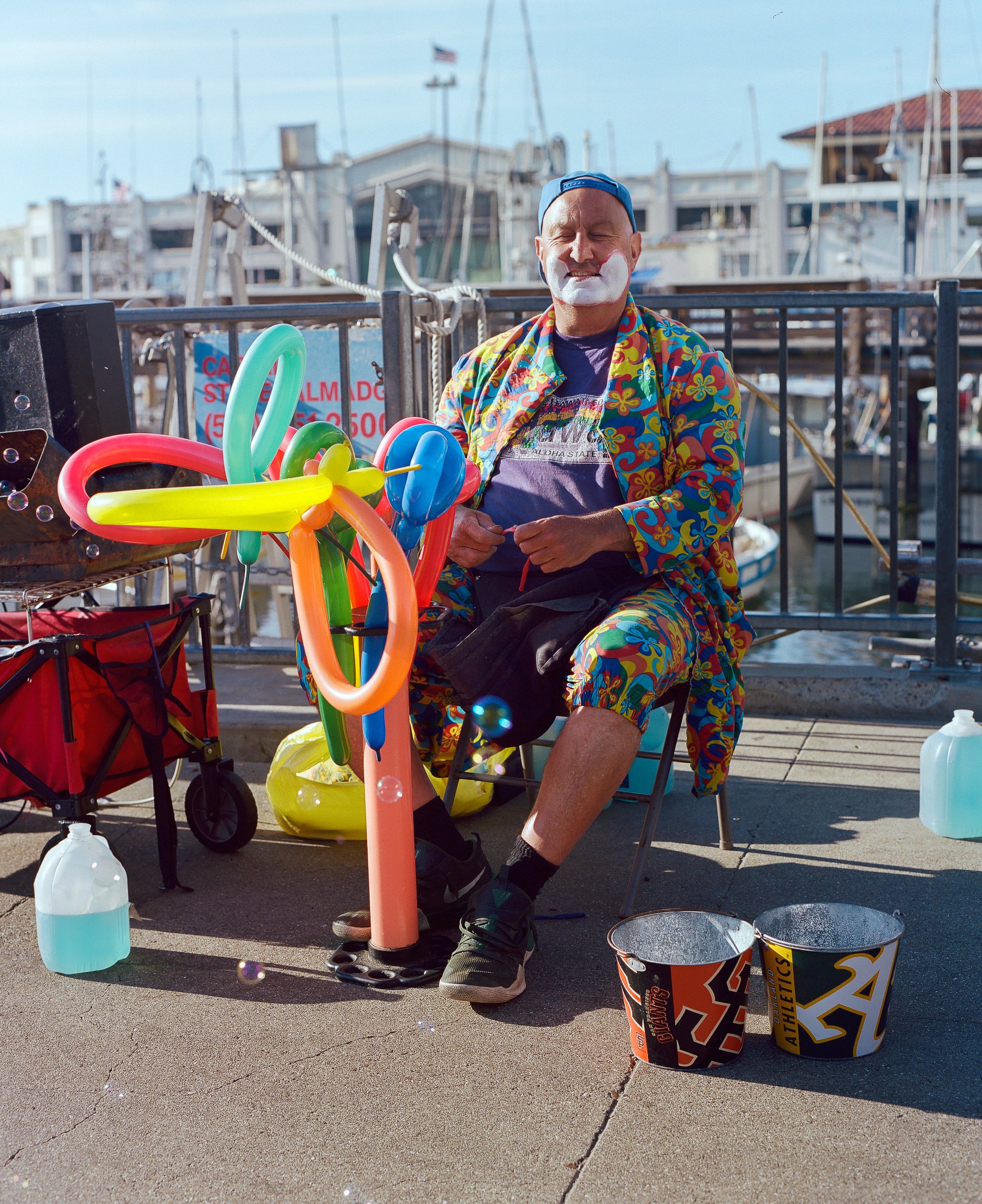 Kenny the Clown, Fisherman's Wharf, San Francisco, 2019.