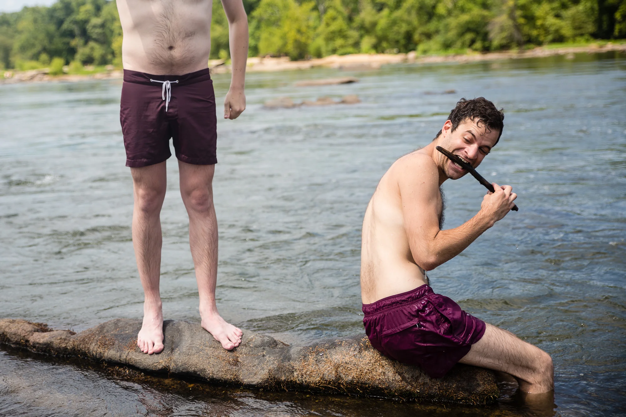Jon Mann channels his inner animal at the James River in Richmond. 