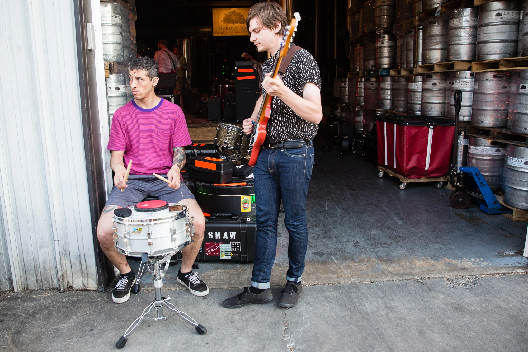 Pre-show practice outside Hardywood Brewery in Richmond.