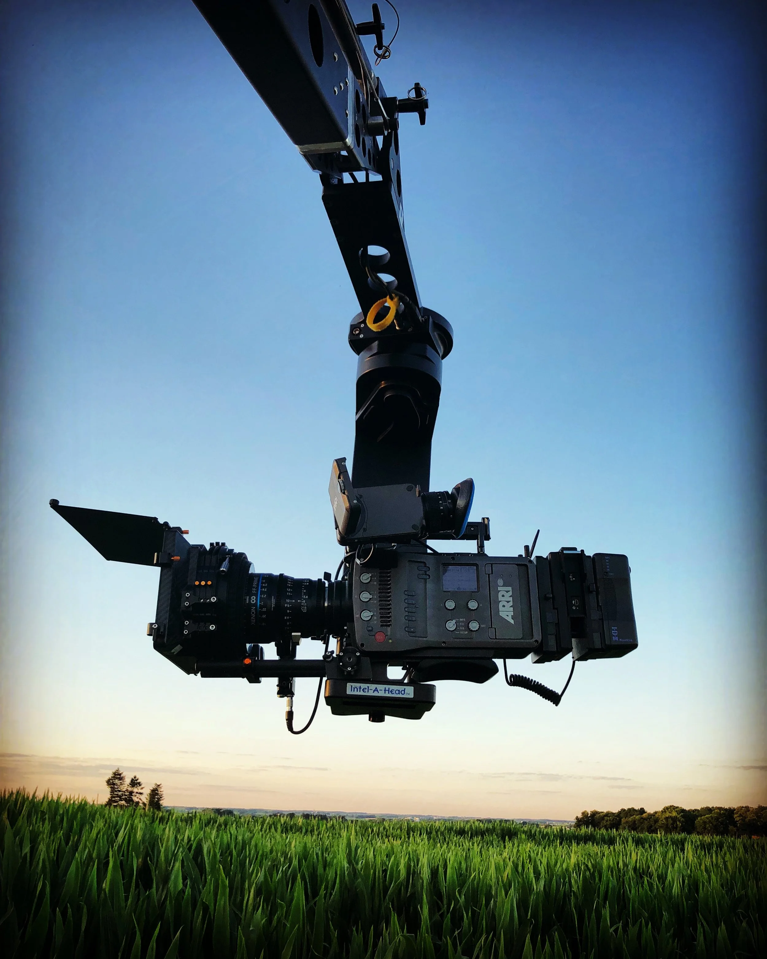  Flying the ARRI Amira with the Intel-A-Jib and the Talon Remote head. 