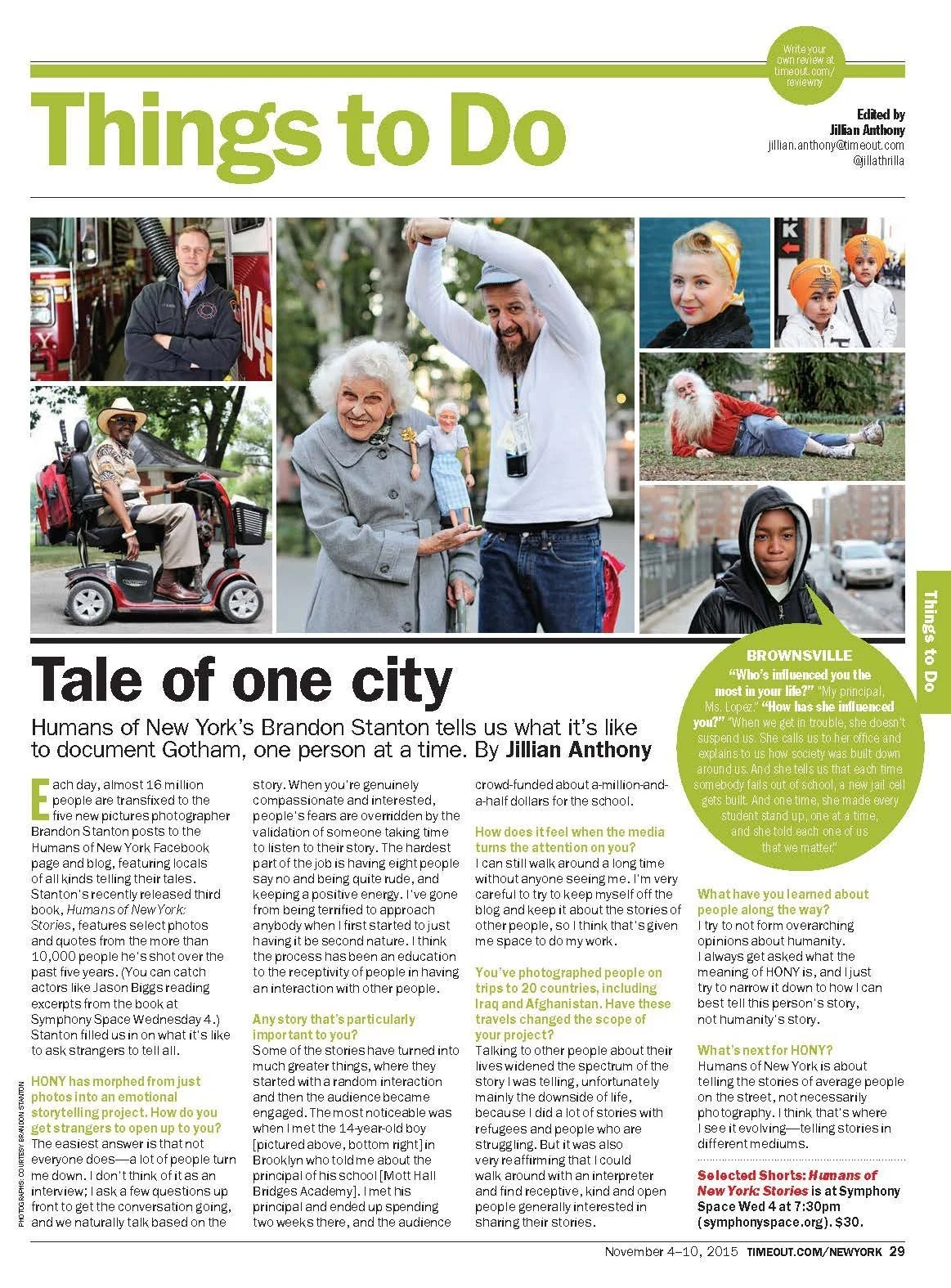 Time Out New York: Humans of New York’s Brandon Stanton