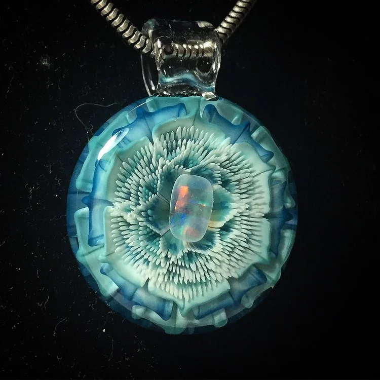 All Blue Opal Dot Flower