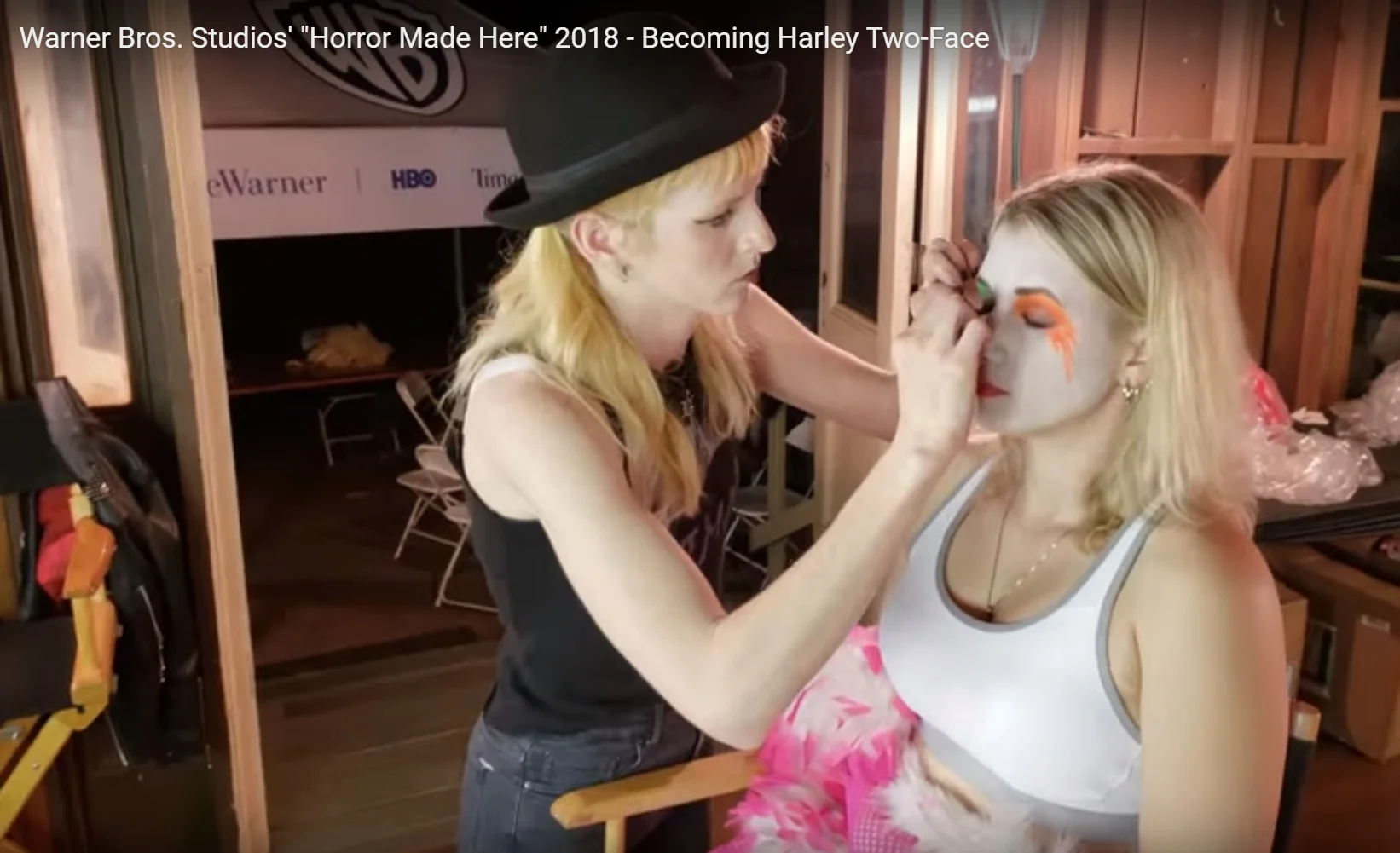 “Warner Bros. Studios ‘Horror Made Here’ 2018- Becoming Harley Two-Faced Warner Bros: Horror Made Here, 2018 Production: Warner Bros Studio Tour Hollywood Makeup Dept. Head: David Woodruff Actress: Jennifer Velasco