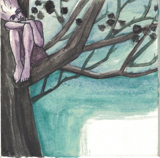 Alone, 2012 Watercolor on paper board