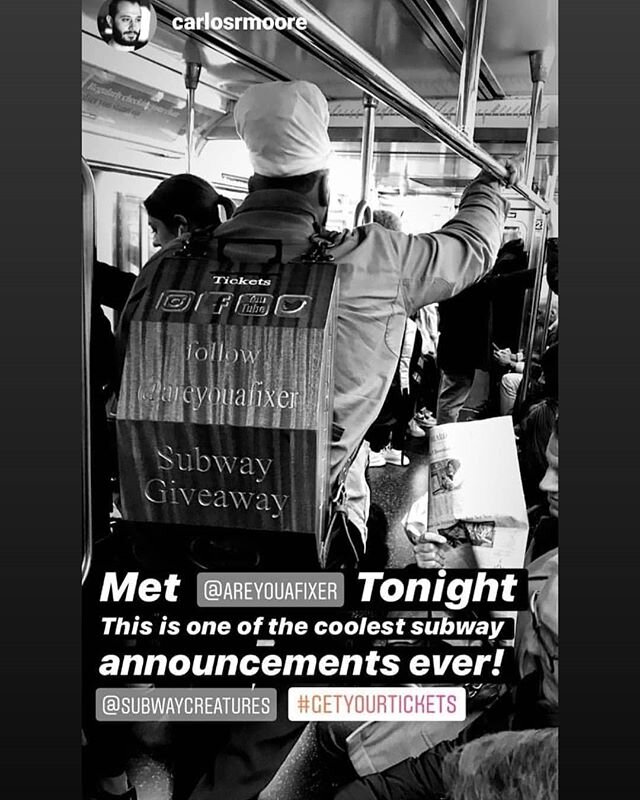 Hopefully I can find a few true believers tomorrow. Always appreciate the love.
.
.
.#subwaygiveaway #backpack #giveaway #raffle #train #truebeliever #people #goodluck #tickets #goodvibes #goodvibesonly #areyouafixer