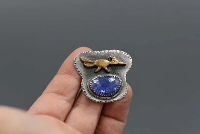 Tanzanite Roadrunner Talisman Ring - Size 8