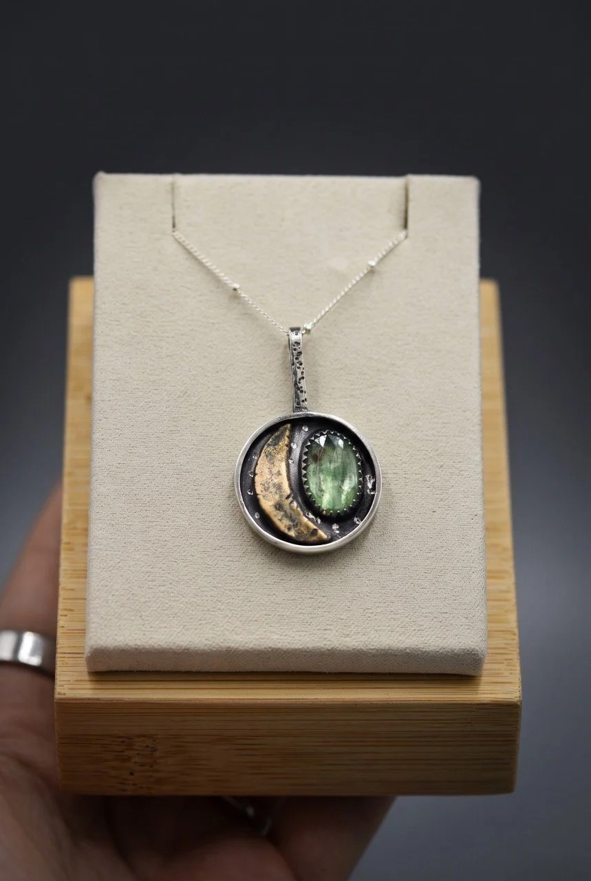 Green-Kyanite-Dreamer-Necklace-Sterling-Silver-Bronze-Celestial-Artisinal-Jewelry-4 Large.jpeg