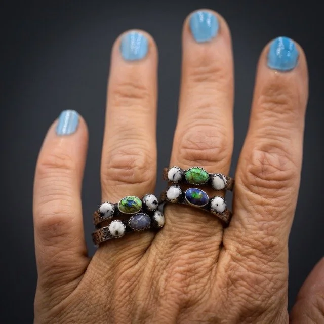 Myriad Rings-opal-White Buffalo-Sterling Silver-artisinal -textured-handmade-6 Medium.jpeg