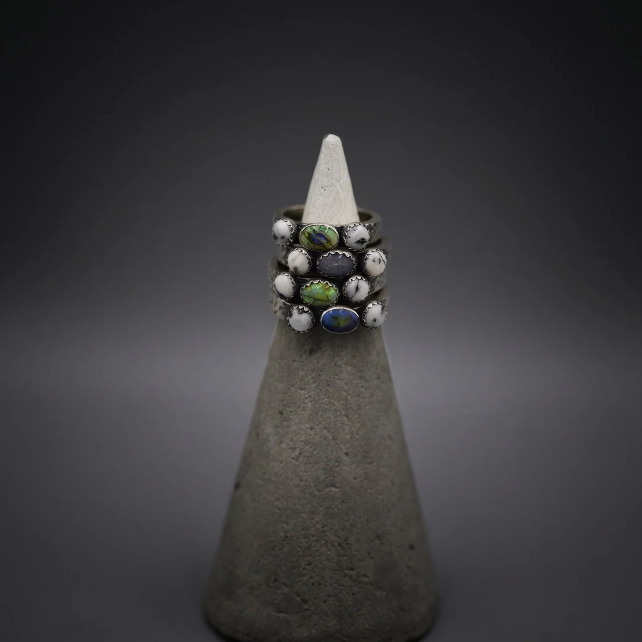 Myriad Rings-opal-White Buffalo-Sterling Silver-artisinal -textured-handmade Large.jpeg