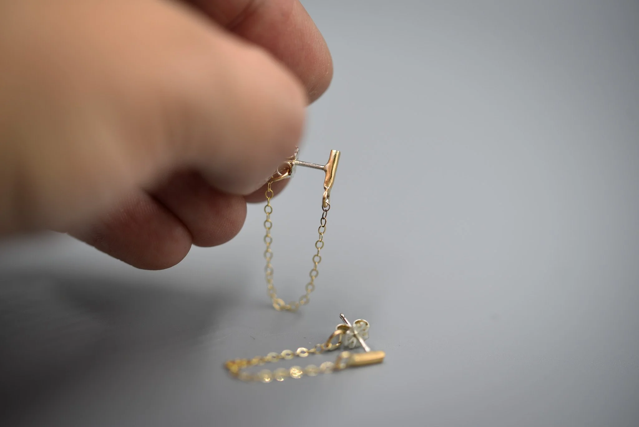 Chain Studs - Gold Filled or Sterling Silver