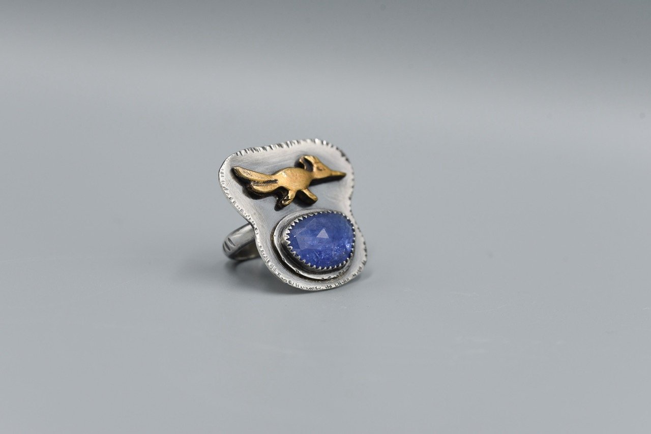 Tanzanite-Roadrunner-Talisman-ring-sterling-bronze-handmade-amy-sabatier-designs-3.jpeg