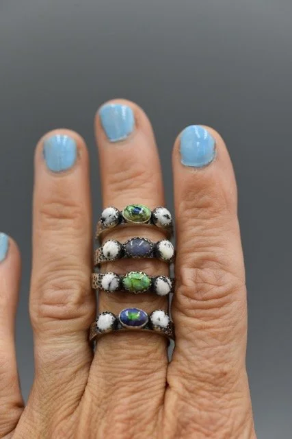 Myriad Rings-opal-White Buffalo-Sterling Silver-artisinal -textured-handmade-8 Medium.jpeg