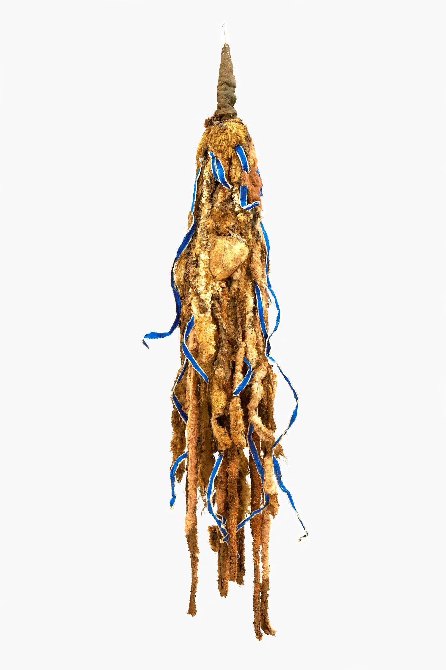 Totem, 1970. Animal skin, steel, gauze, wax, oil paint, latex, acrylic, 102 x 36 x 36". Collection of the Nancy Graves Foundation. Photo Jordan Tinker.