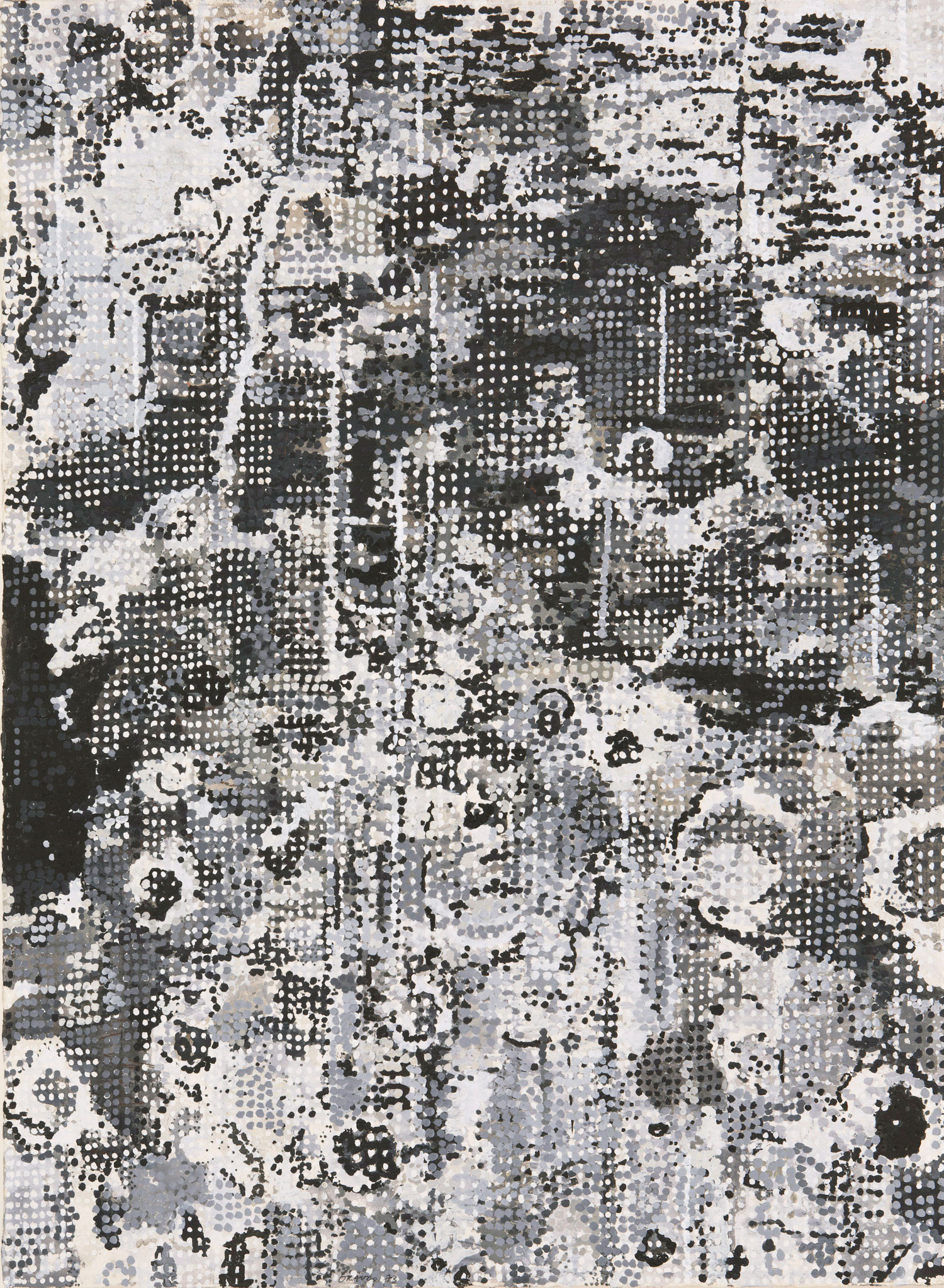 Mars: Corrected Image, 1973. Acrylic, India ink, graphite and gouache on paper (three part drawing) 30 x 22.5. Collection of the Nancy Graves Foundation.