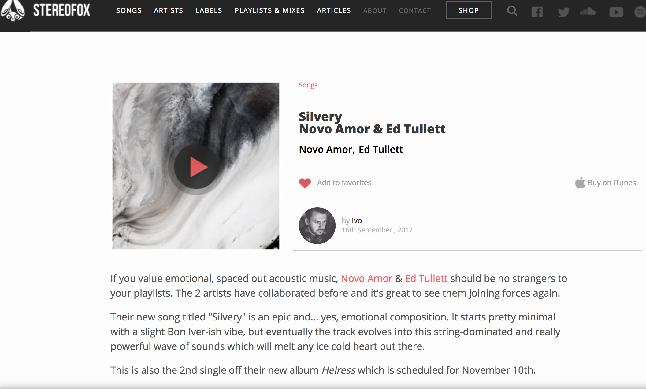 Listen to the track here . 