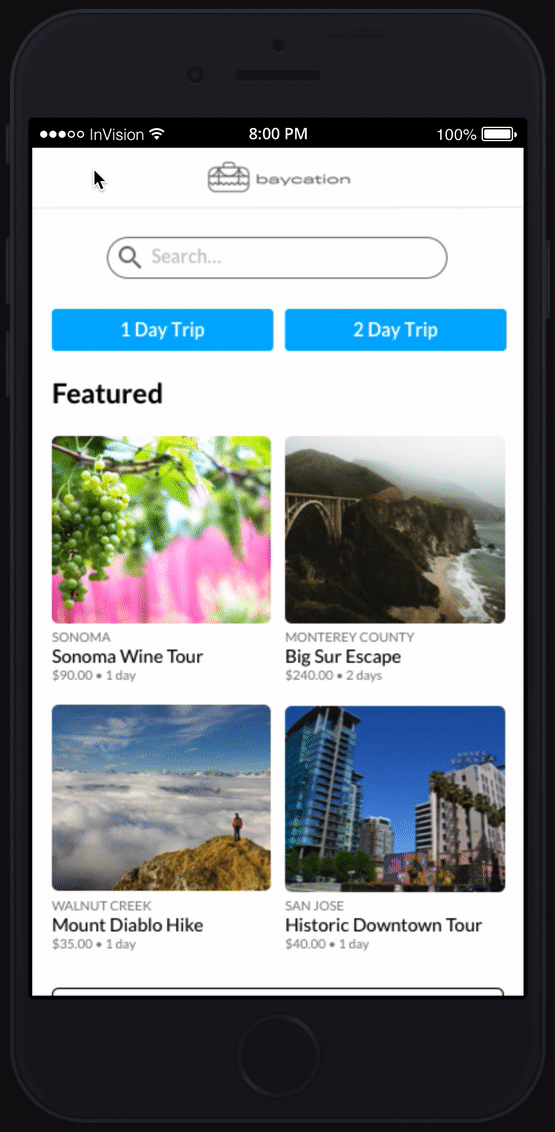 InVision Prototype