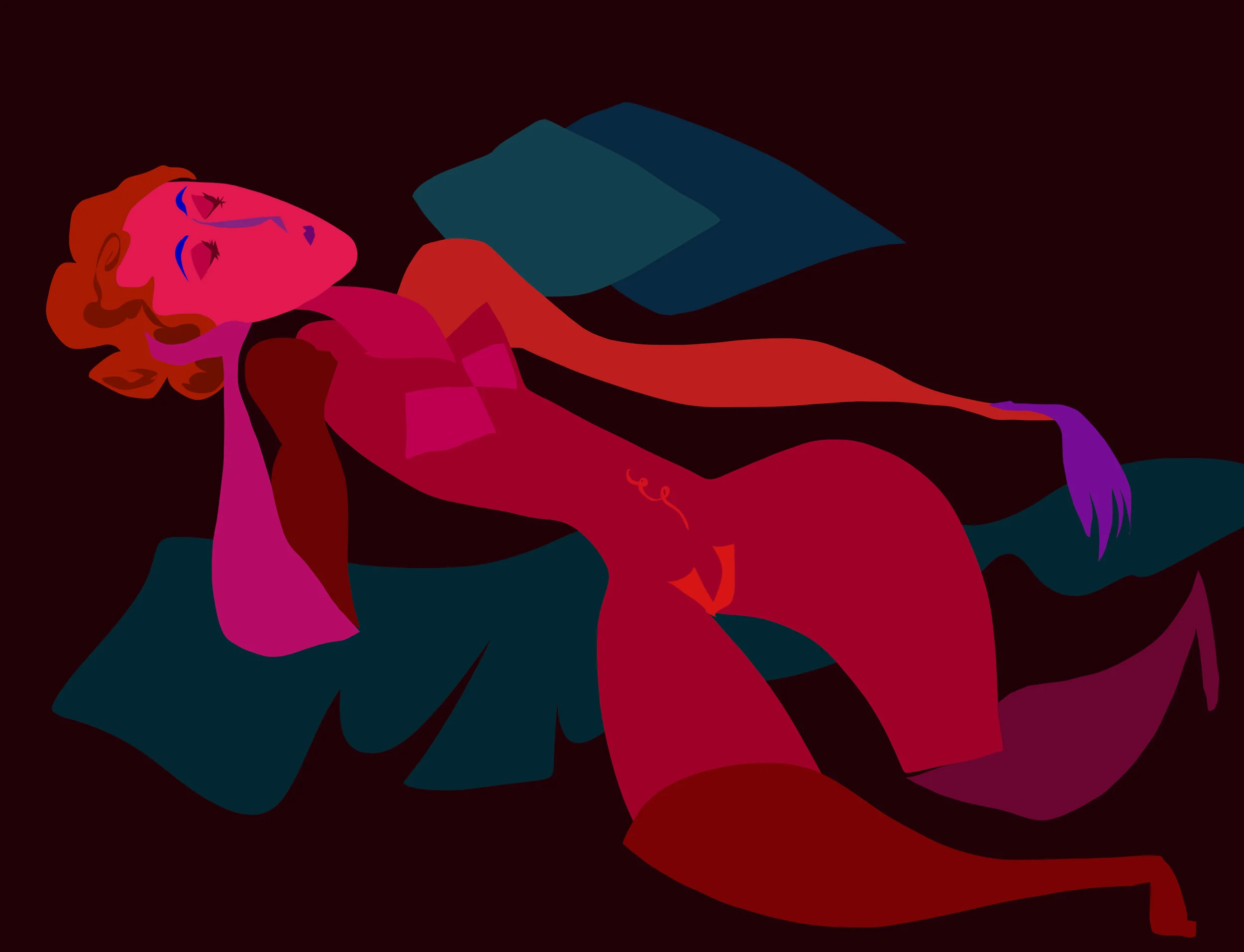 Red Nude Reclining - 2019 - digital