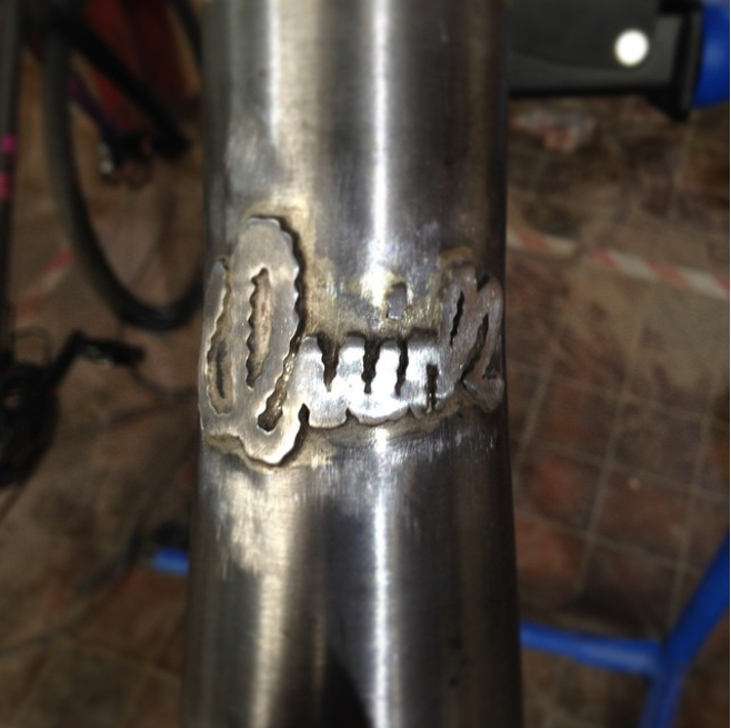 Logo/bike building prototypes (Photo credit Rob Quirk)