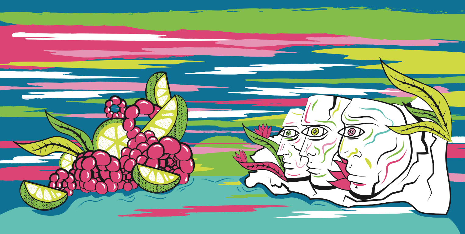 Dayglo Skies (Raspberry and Lime)