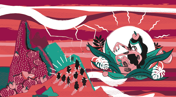 Mother Moon (Peach and Pomegranate
