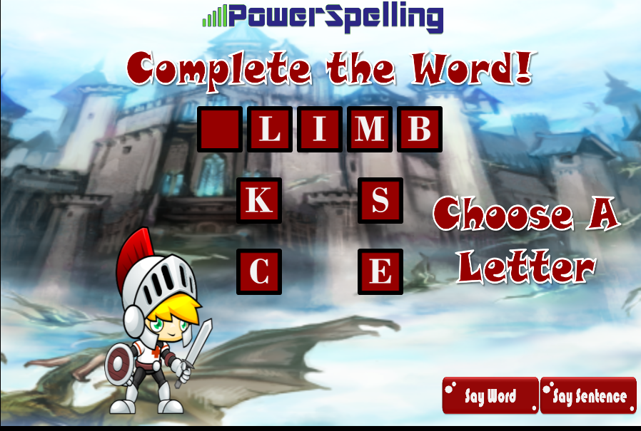 Online Spelling Games — Power Spelling