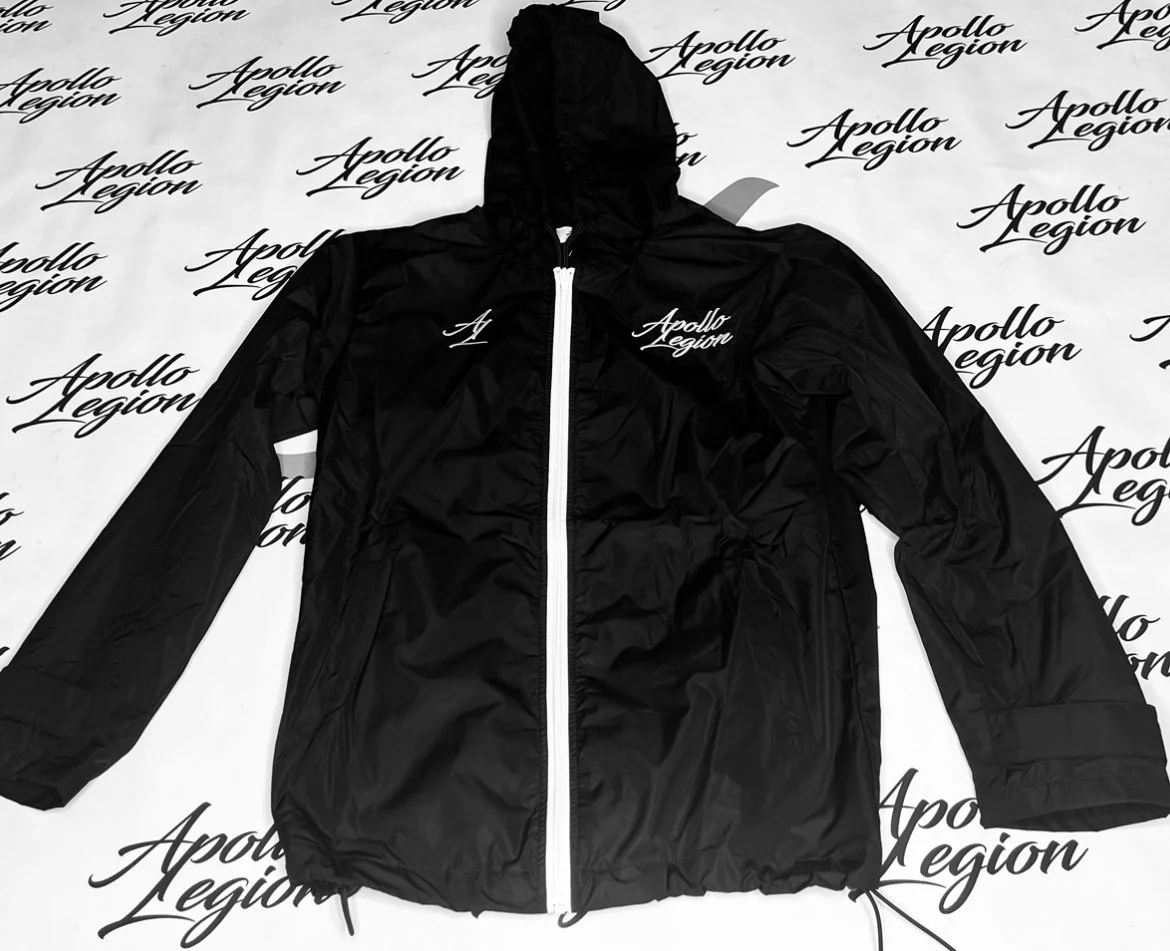 Black Windbreaker Jacket (Unisex) — Apollo Legion