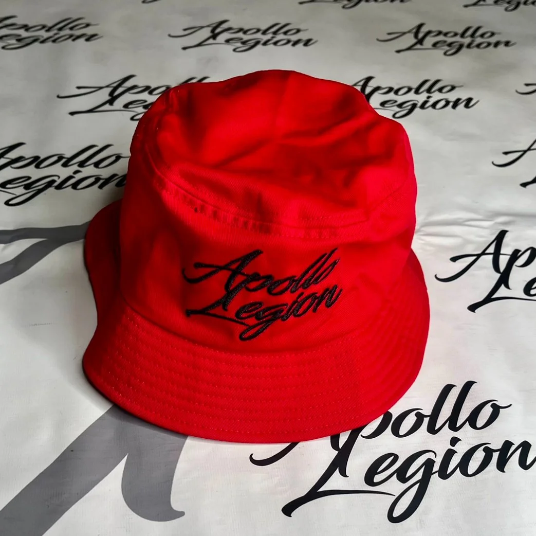 Red w: Black Bucket Hat (Front).jpeg