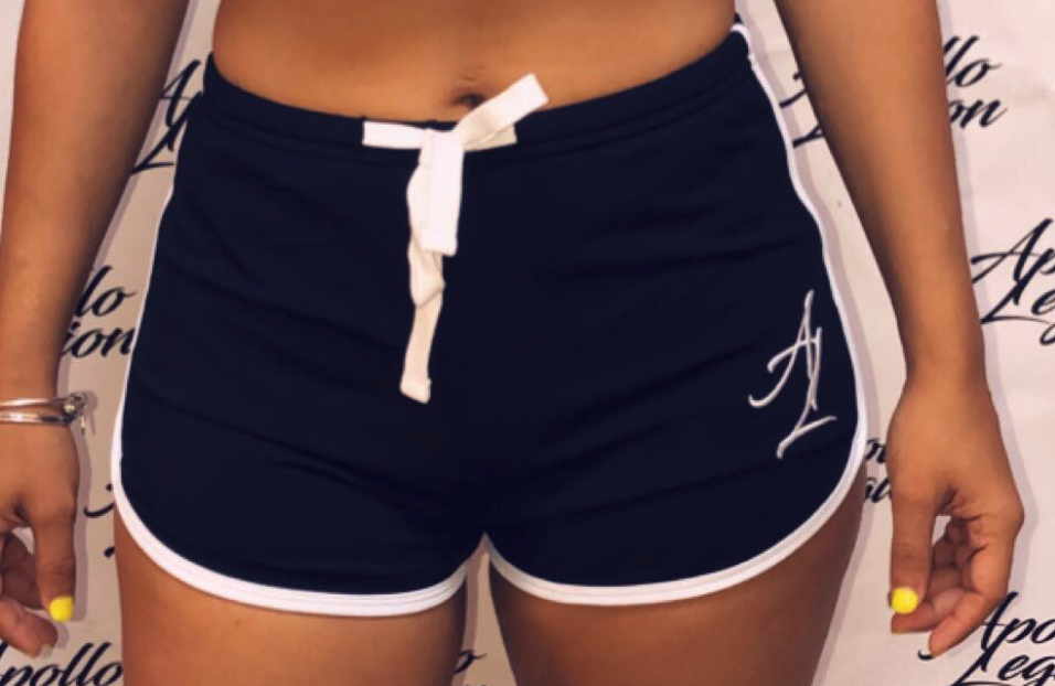 Black Beach Shorts Front - Yaira.png