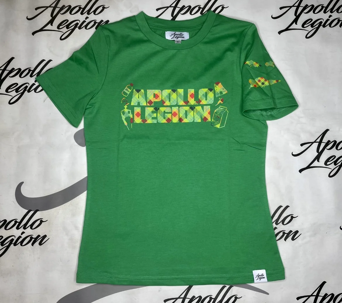 Green Shirt w: OG Madras Print (Children Sizes)(Front).jpeg