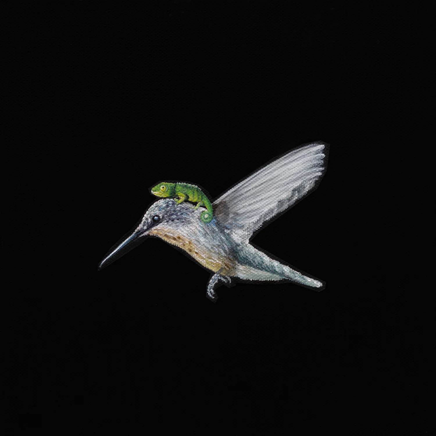 Chameleon Hitcher | 8 x 8 | Oil on canvas