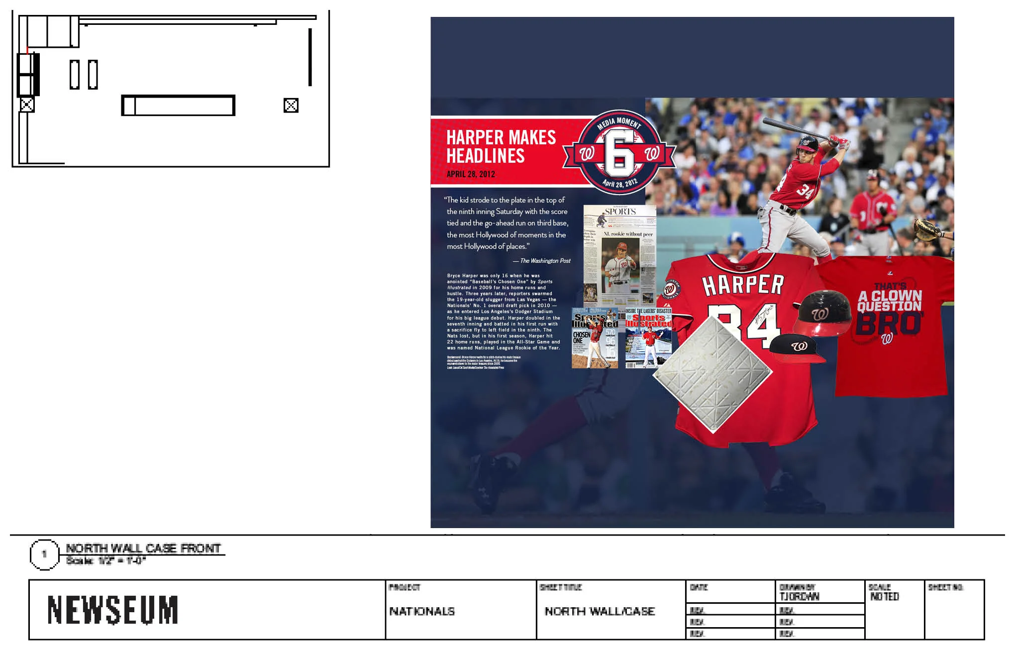 Scaled Exhibit Layout: Wall B