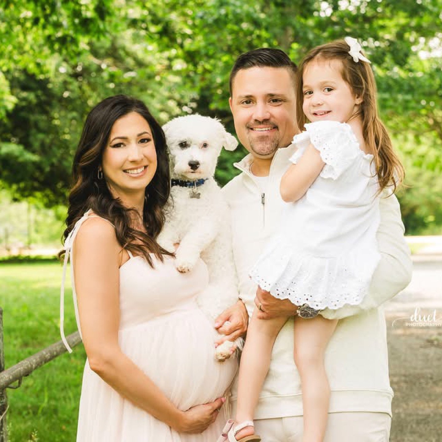 There were just way too many favorites from this session! Meet Bobby, Jordan, Olivia, Bradley (the pup) and baby #2, who is on the way! They are expecting their second child &mdash; a little boy in August! Jordan was simply glowing at 30 weeks along.