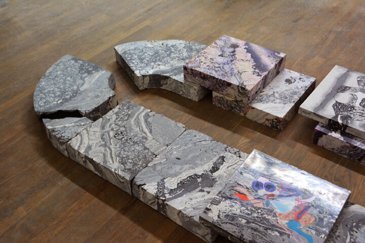 Falling Arch scagliola and scagliola inlay dimentions variable 2019