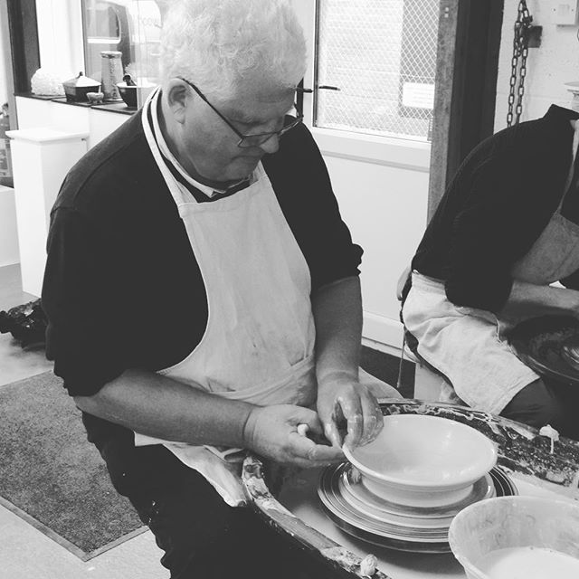 Throwing new pasta bowls today. Stuart says he hasn't lost his touch! #porcelain #pastabowl