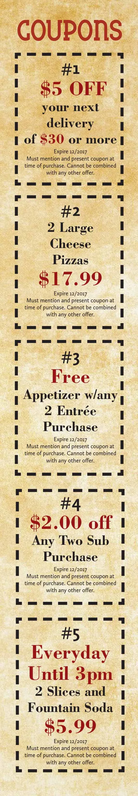 Coupons Lampeter — Brooklyn Pizza