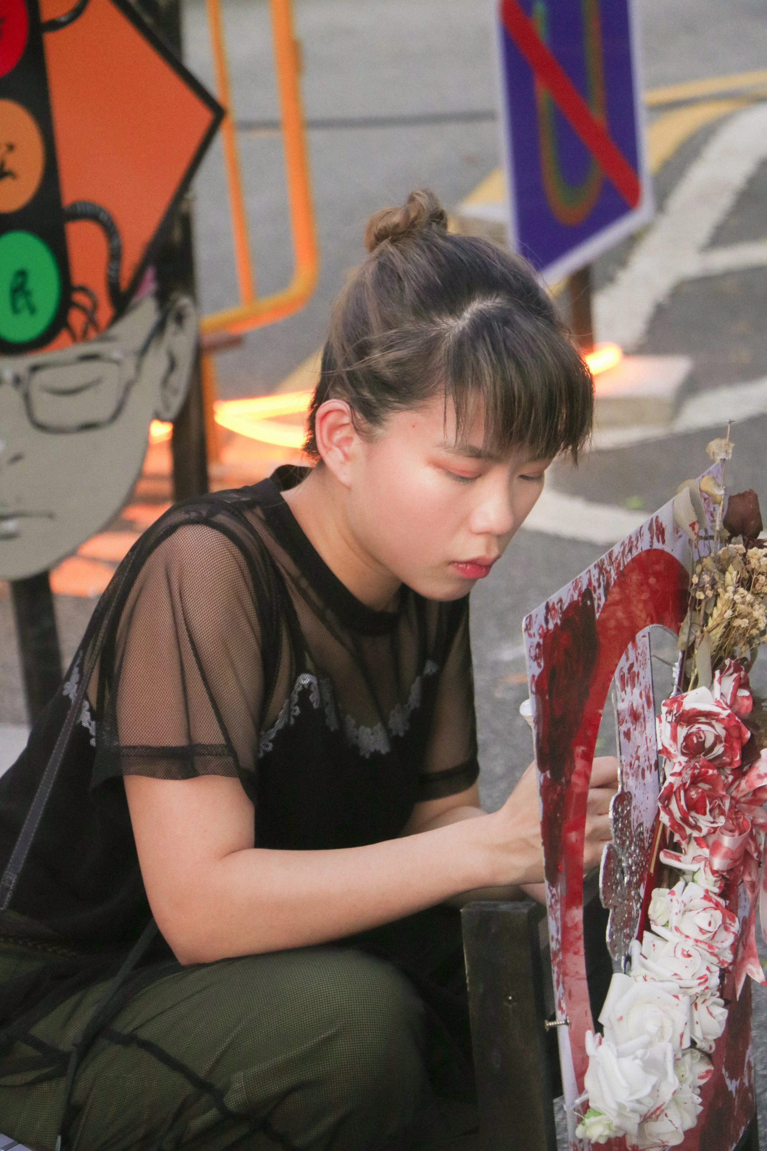 @lifeofapotatodancer adding final touches to her work.