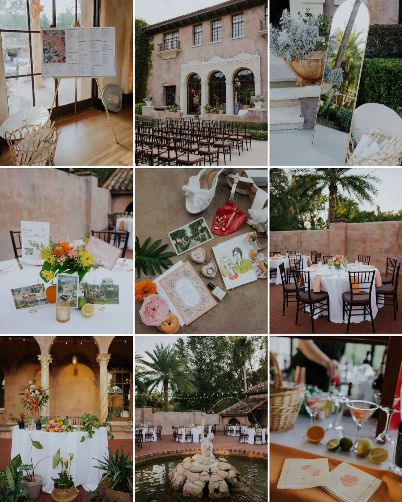 Florida vintage with a modern twist 🌴🍊

Juliana &amp; Stephen&rsquo;s reception at Howey Mansion felt like a tropical garden party dream &mdash; soft pinks, citrus tones, vintage details, and lush greenery layered into every corner.

A Florida wedd