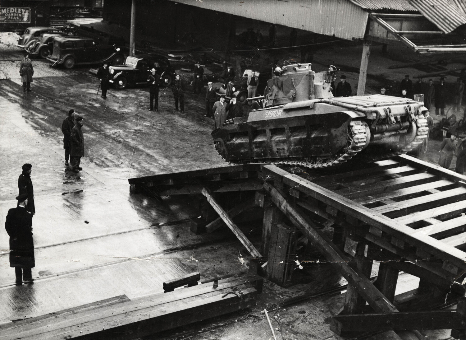 Tanks arriving prior to embarkation for the D Day landings, 1944 