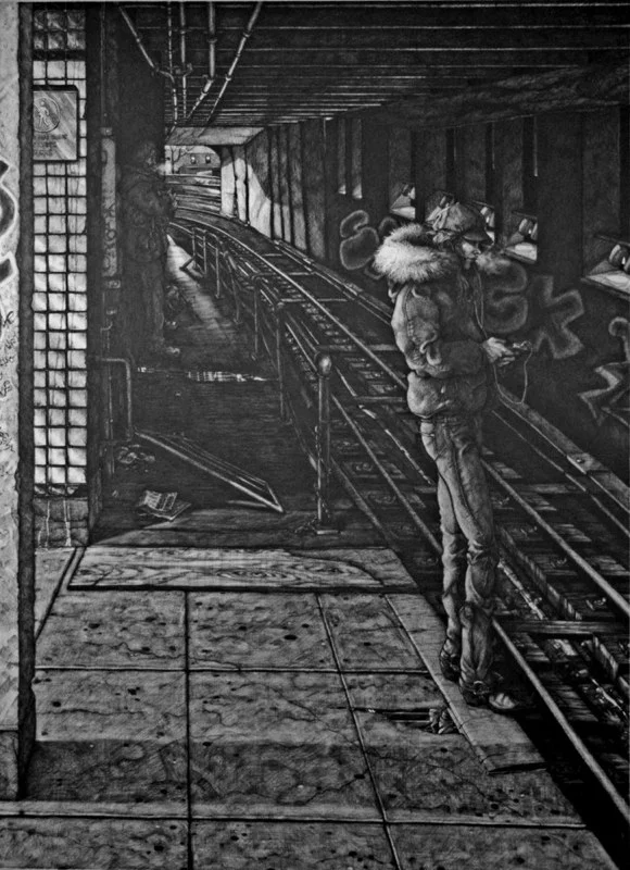 Eulogy for Eddie | Charcoal on Paper | 36” X 48”