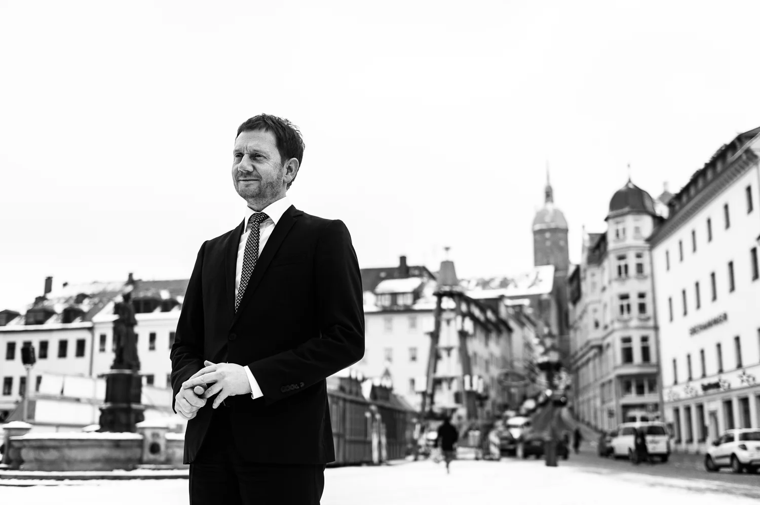 Michael Kretschmer, Ministerpraesident von Sachsen aufgenommen waehrend eines Facebook Live Streams in Anneberg-Buchholz, 05.02.2018
//Foto: Pawel Sosnowski www.pawelsosnowski.com