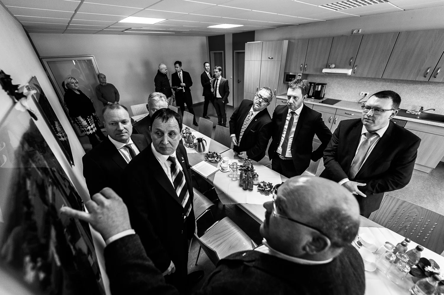 Michael Kretschmer, Ministerpraesident von Sachsen aufgenommen beim Unternehmensbesuch der Metall- und Stahlbau Lippmann in Geyer, 05.02.2018
//Foto: Pawel Sosnowski www.pawelsosnowski.com
