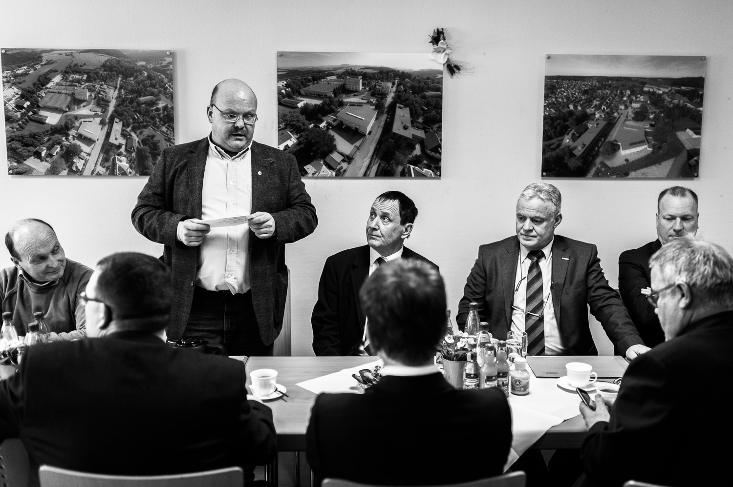 Michael Kretschmer, Ministerpraesident von Sachsen aufgenommen beim Unternehmensbesuch der Metall- und Stahlbau Lippmann in Geyer, 05.02.2018
//Foto: Pawel Sosnowski www.pawelsosnowski.com