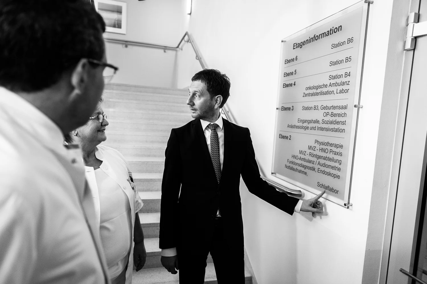 Michael Kretschmer, Ministerpraesident von Sachsen aufgenommen im Rahmen des Besuchs vom Kreiskrankenhaus in Stollberg, 05.02.2018.
//Foto: Pawel Sosnowski www.pawelsosnowski.com