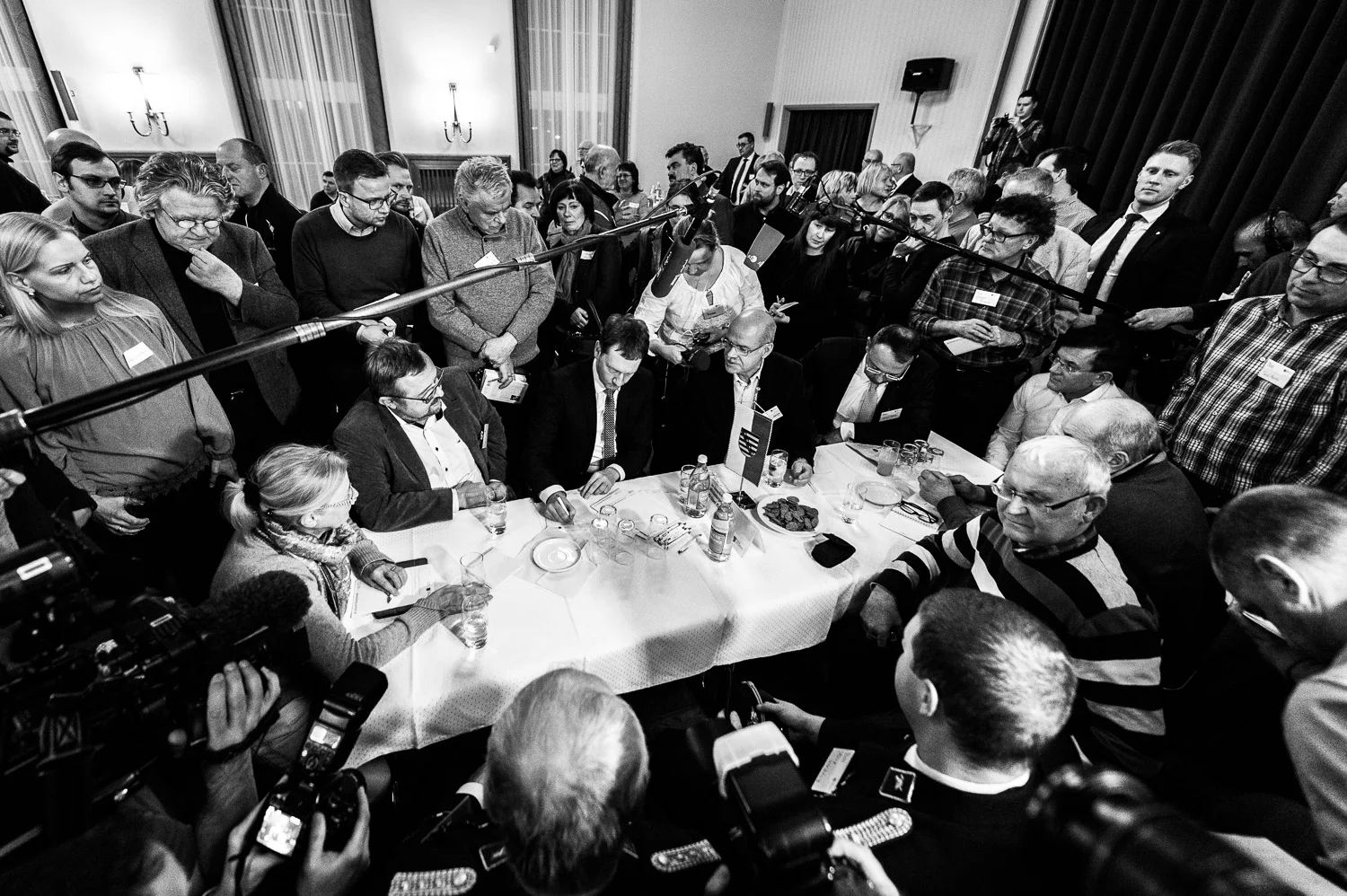 Michael Kretschmer, Ministerpraesident von Sachsen aufgenommen waehrend der Veranstaltung 'Das Sachsengespraech' in Aue, 05.02.2018.
//Foto: Pawel Sosnowski www.pawelsosnowski.com