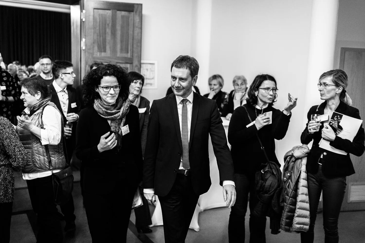 Michael Kretschmer, Ministerpraesident von Sachsen aufgenommen waehrend der Veranstaltung 'Das Sachsengespraech' in Aue, 05.02.2018.
//Foto: Pawel Sosnowski www.pawelsosnowski.com