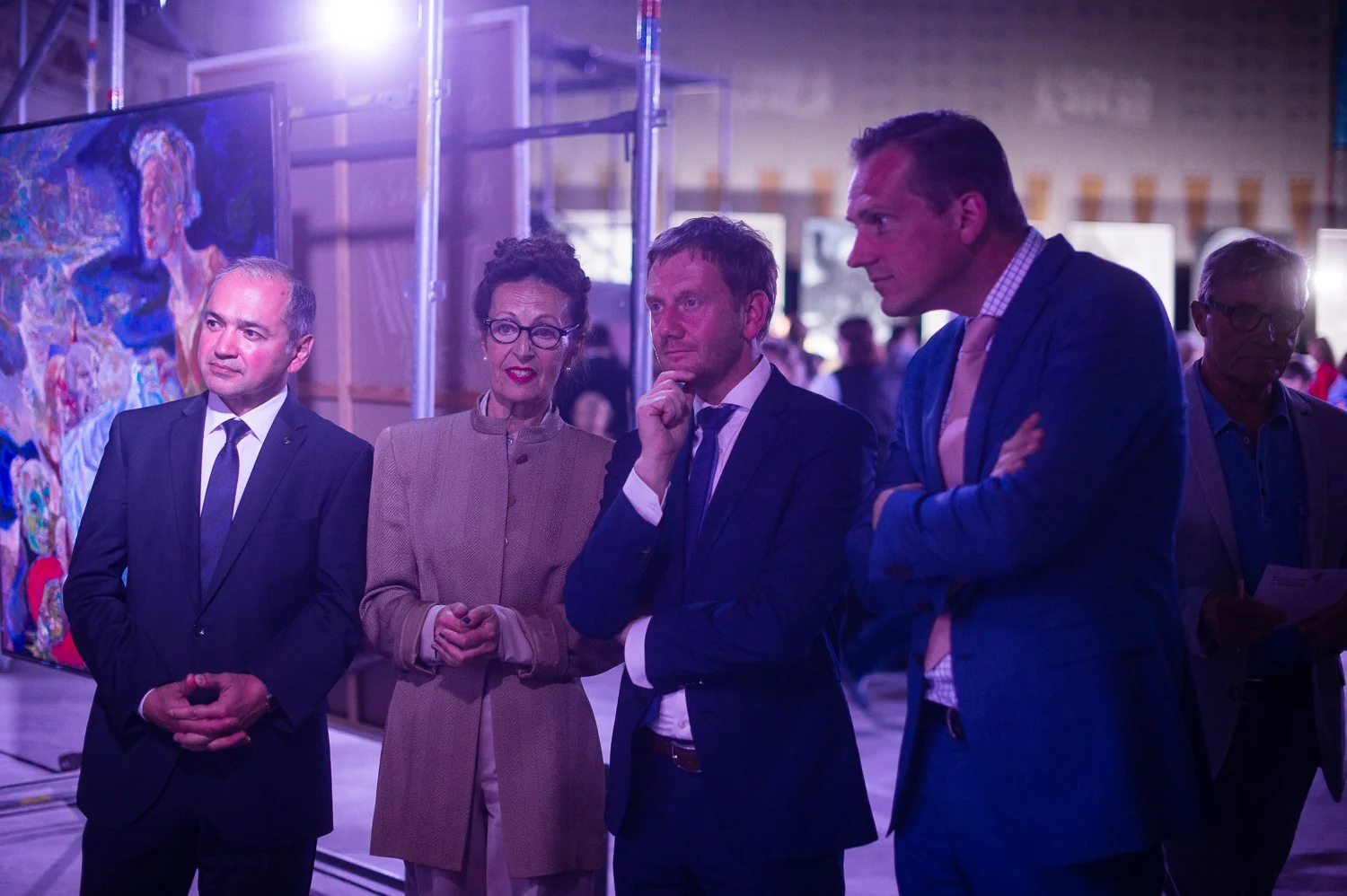Goerlitz, 13.07.2018.
Ministerpraesident Michael Kretschmer eroeffnet als Schirmherr die Ausstellung „Mythos Europa“ mit ueber 100 Werken von ANTOINETTE in der Stadthalle Goerlitz.
//Foto: Pawel Sosnowski www.pawelsosnowski.com